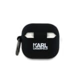 Karl Lagerfeld 3D Logo NFT Karl Head Silicone Black Kryt AirPods 4