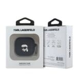 Karl Lagerfeld 3D Logo NFT Karl Head Silicone Black Kryt AirPods 4