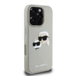 Karl Lagerfeld 3D Rubber Double Heads Beige Kryt iPhone 16 Pro Max