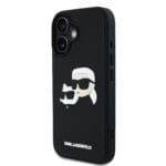 Karl Lagerfeld 3D Rubber Double Heads Black Kryt iPhone 16