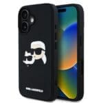 Karl Lagerfeld 3D Rubber Double Heads Black Kryt iPhone 16