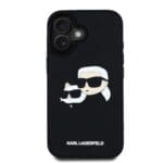 Karl Lagerfeld 3D Rubber Double Heads Black Kryt iPhone 16
