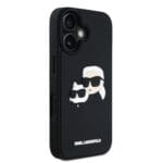 Karl Lagerfeld 3D Rubber Double Heads Black Kryt iPhone 16
