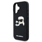 Karl Lagerfeld 3D Rubber Double Heads Black Kryt iPhone 16