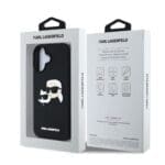 Karl Lagerfeld 3D Rubber Double Heads Black Kryt iPhone 16