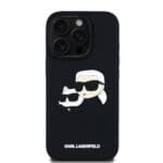Karl Lagerfeld 3D Rubber Double Heads Black Kryt iPhone 16 Pro