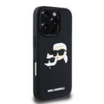 Karl Lagerfeld 3D Rubber Double Heads Black Kryt iPhone 16 Pro