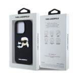 Karl Lagerfeld 3D Rubber Double Heads Black Kryt iPhone 16 Pro