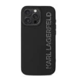 Karl Lagerfeld 3D Rubber Glitter Logo Black Kryt iPhone 15 Pro Max