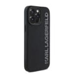 Karl Lagerfeld 3D Rubber Glitter Logo Black Kryt iPhone 15 Pro Max