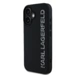 Karl Lagerfeld 3D Rubber Glitter Logo Black Kryt iPhone 16