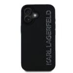 Karl Lagerfeld 3D Rubber Glitter Logo Black Kryt iPhone 16