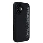 Karl Lagerfeld 3D Rubber Glitter Logo Black Kryt iPhone 16