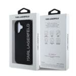 Karl Lagerfeld 3D Rubber Glitter Logo Black Kryt iPhone 16