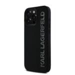 Karl Lagerfeld 3D Rubber Glitter Logo Black Kryt iPhone 16 Pro