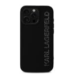 Karl Lagerfeld 3D Rubber Glitter Logo Black Kryt iPhone 16 Pro