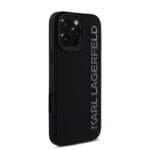 Karl Lagerfeld 3D Rubber Glitter Logo Black Kryt iPhone 16 Pro