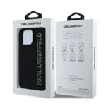Karl Lagerfeld 3D Rubber Glitter Logo Black Kryt iPhone 16 Pro