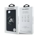 Karl Lagerfeld Liquid Silicone K&CH Heads MagSafe Black Kryt iPhone 16e