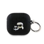 Karl Lagerfeld PU Embossed Karl and Choupette Heads Black Kryt AirPods 4