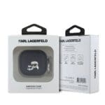 Karl Lagerfeld PU Embossed Karl and Choupette Heads Black Kryt AirPods 4