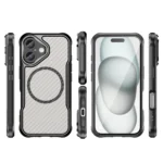 Leading Series MagSafe Silicone Black Kryt iPhone 16 Plus