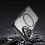 Leading Series MagSafe Silicone Black Kryt iPhone 16 Plus
