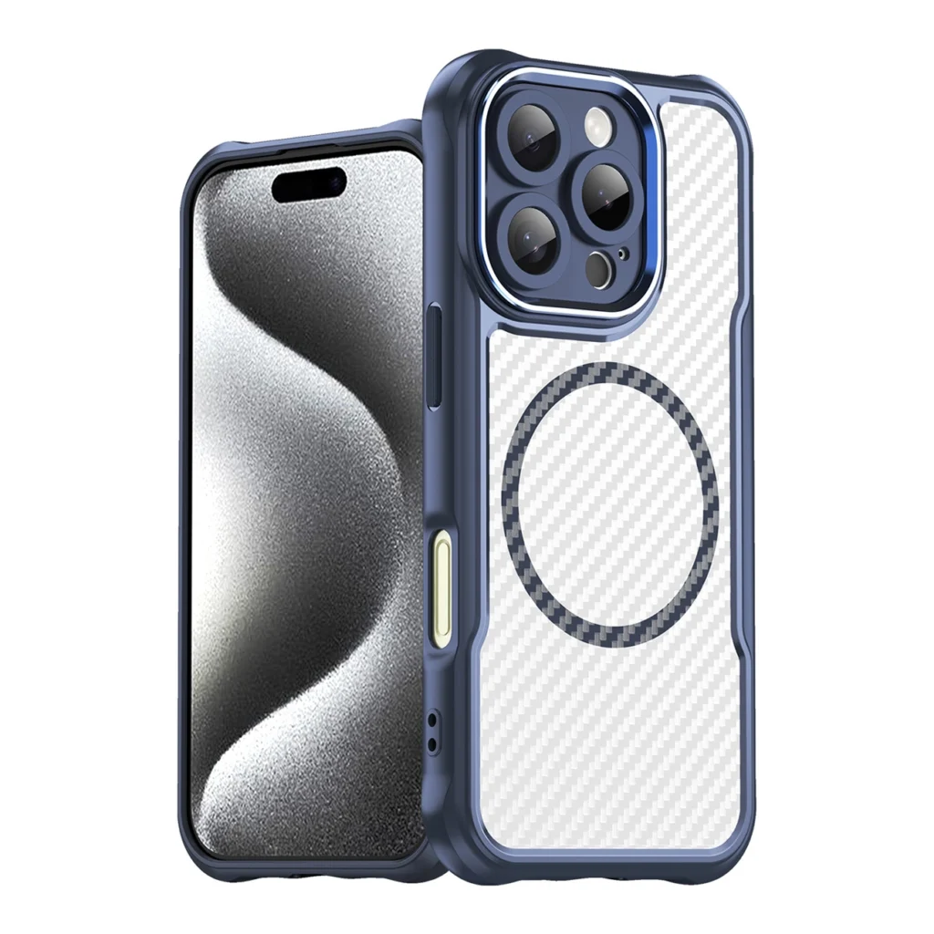 Leading Series MagSafe Silicone Blue Kryt iPhone 16 Pro