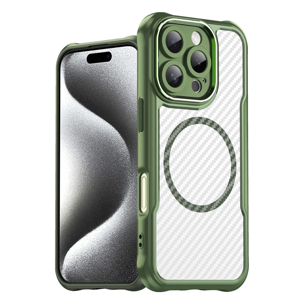 Leading Series MagSafe Silicone Green Kryt iPhone 16 Pro