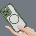 Leading Series MagSafe Silicone Green Kryt iPhone 16 Pro