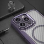 Leading Series MagSafe Silicone Purple Kryt iPhone 16 Pro