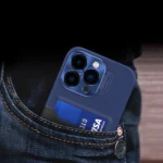 Leather Stand Case Case For Cover Card Wallet With Stand Blue Kryt iPhone 14 Pro