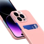Leather Stand Case Case For Cover Card Wallet With Stand Pink Kryt iPhone 14