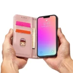 Magnet Card Case Case For Flip Cover Wallet Stand Pink Kryt iPhone 14 Pro