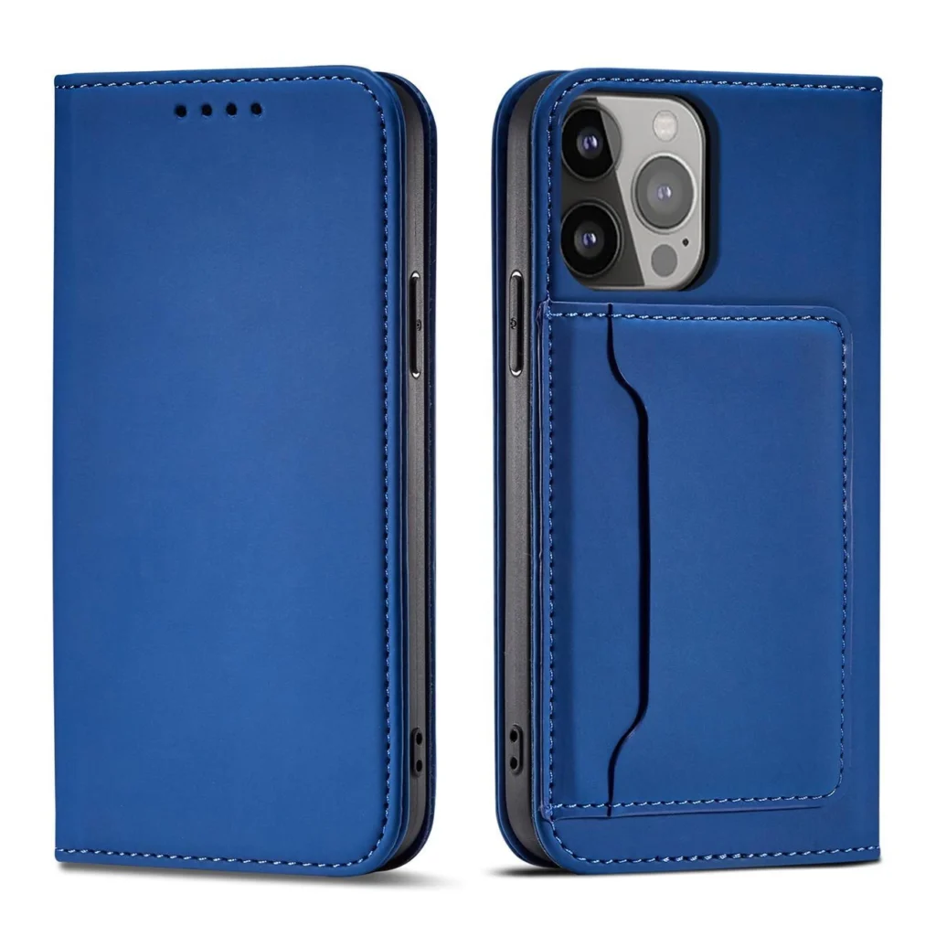 Magnet Card Case For Pouch Card Wallet Card Holder Blue Kryt iPhone 13 Pro Max