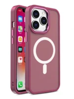 Magnetic Color Matte Case For - Burgundy Kryt iPhone 15
