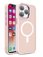 Magnetic Color Matte Case For - Pink Kryt iPhone 15 Pro