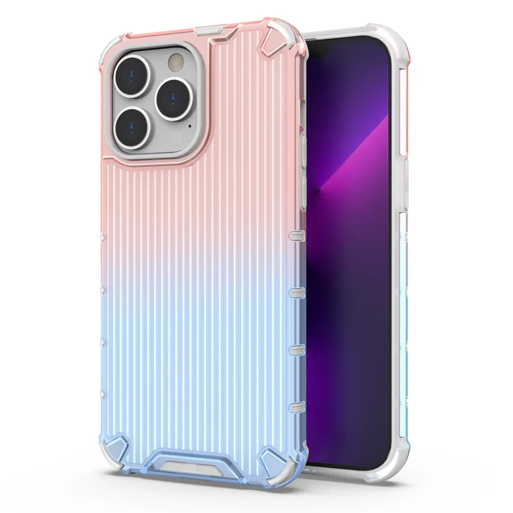 Ombre Protect Case For Pink And Blue Armored Case Kryt iPhone 14 Pro Max
