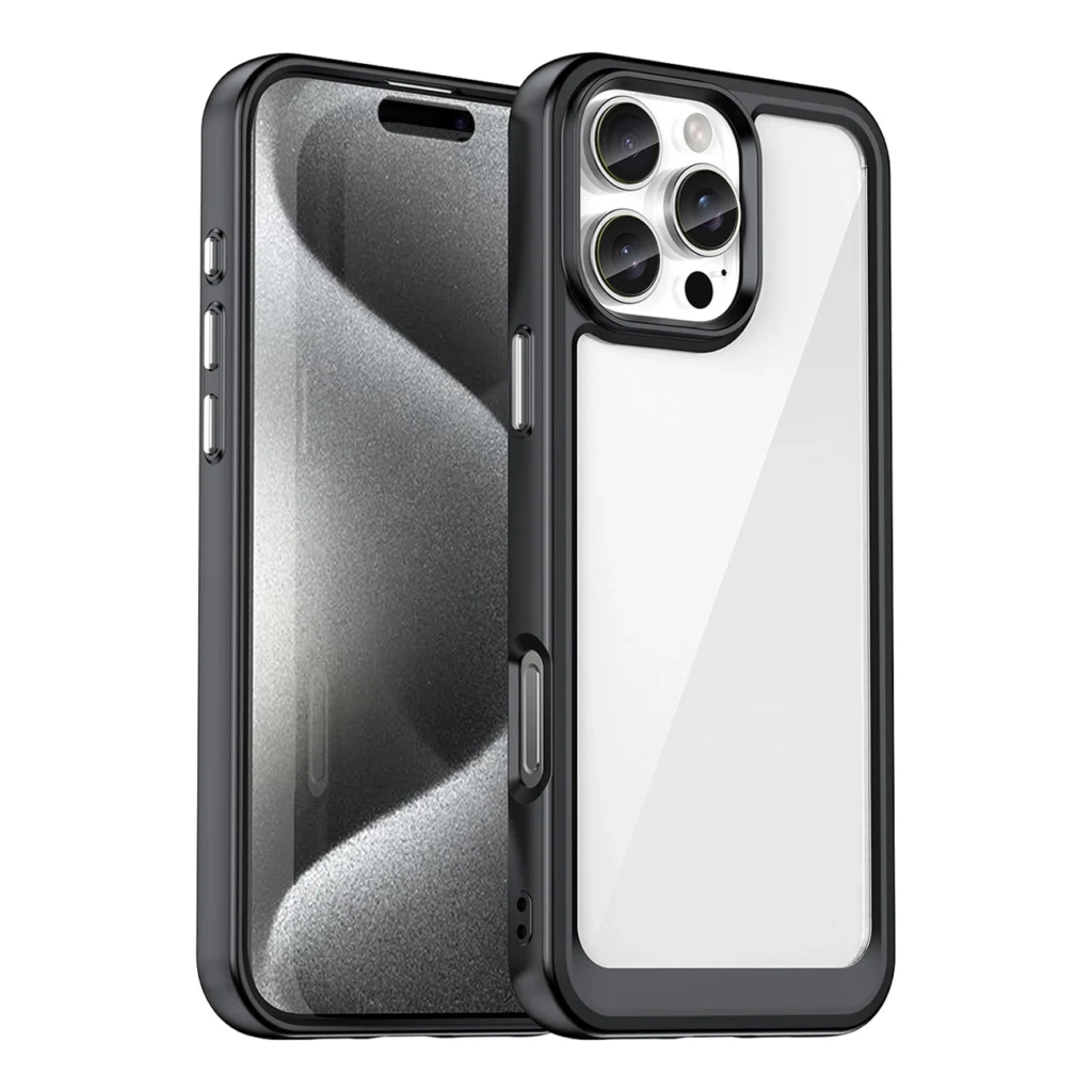 Outer Space Case With Gel Frame Black Kryt iPhone 16 Pro