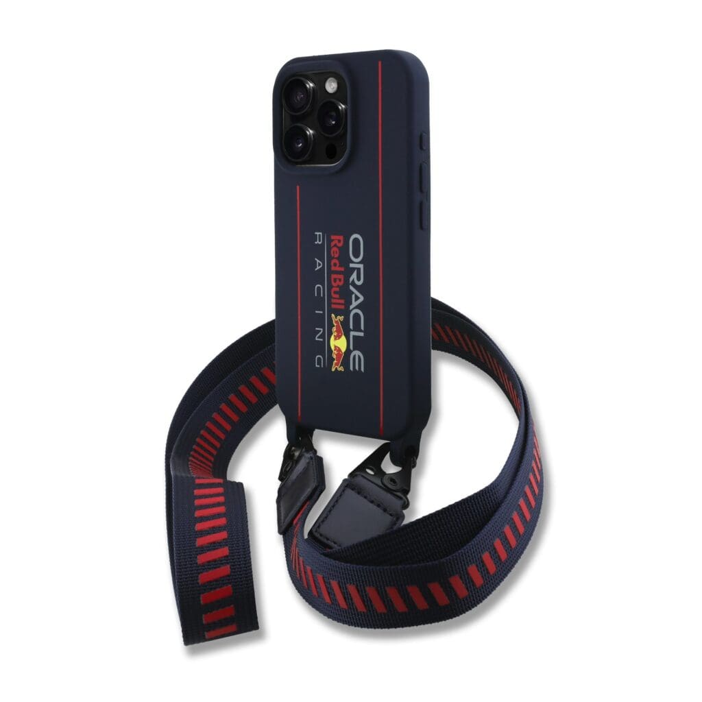 Red Bull Silicone Vertical Logo MagSafe + Crossbody Navy Kryt iPhone 16 Pro