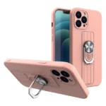 Ring Case Silicone Case With Finger Grip And Stand For Pink Kryt iPhone 13 Pro