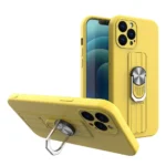 Ring Case Silicone Case With Finger Grip And Stand For Yellow Kryt iPhone 13 Mini