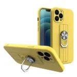 Ring Case Silicone Case With Finger Grip And Stand For Yellow Kryt iPhone 13 Mini