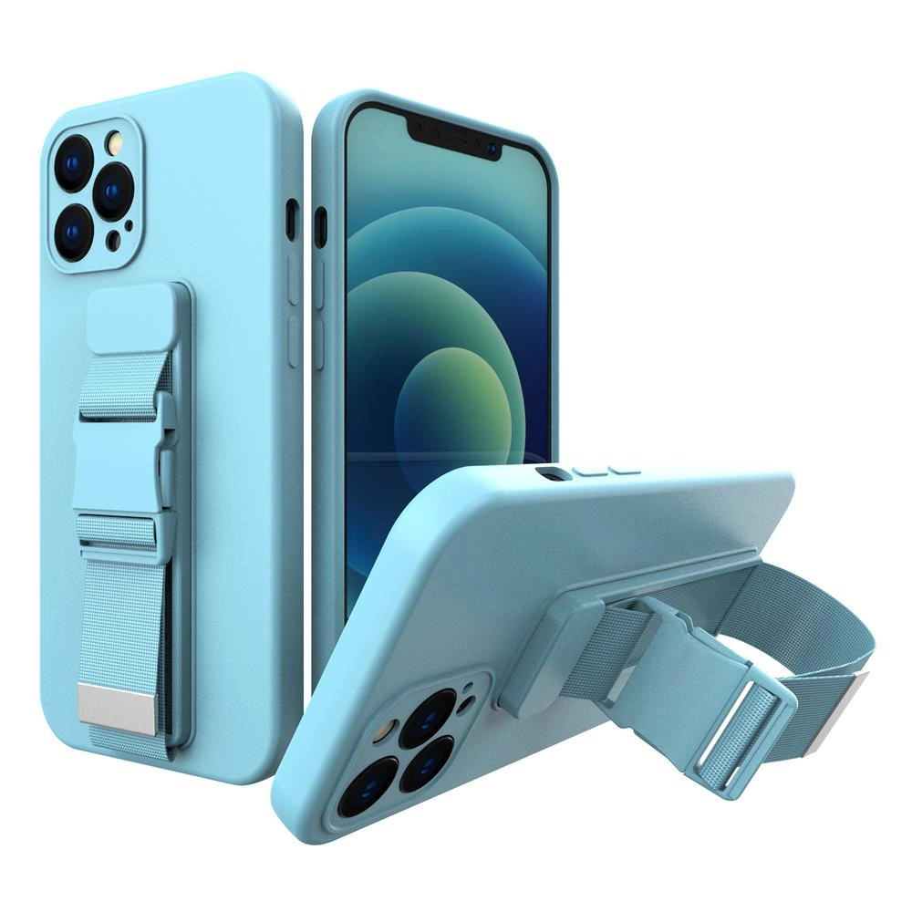 Rope Case Gel With A Chain Lanyard Bag Lanyard Blue Kryt iPhone XR