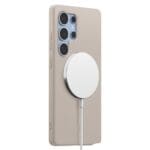Spigen Silicone Fit Mag MagSafe Natural Titanium Kryt Samsung Galaxy S25 Ultra