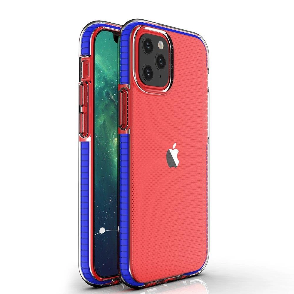 Spring Case Clear Tpu Gel Protective Cover With Colorful Frame For Dark Blue Kryt iPhone 13 Mini