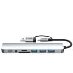 Tech-Protect Hb06 Hub Adapter 8In1 Type-C + Usb2.0 + Usb3.0 + Sd/Tf + Av3.5 Space Grey