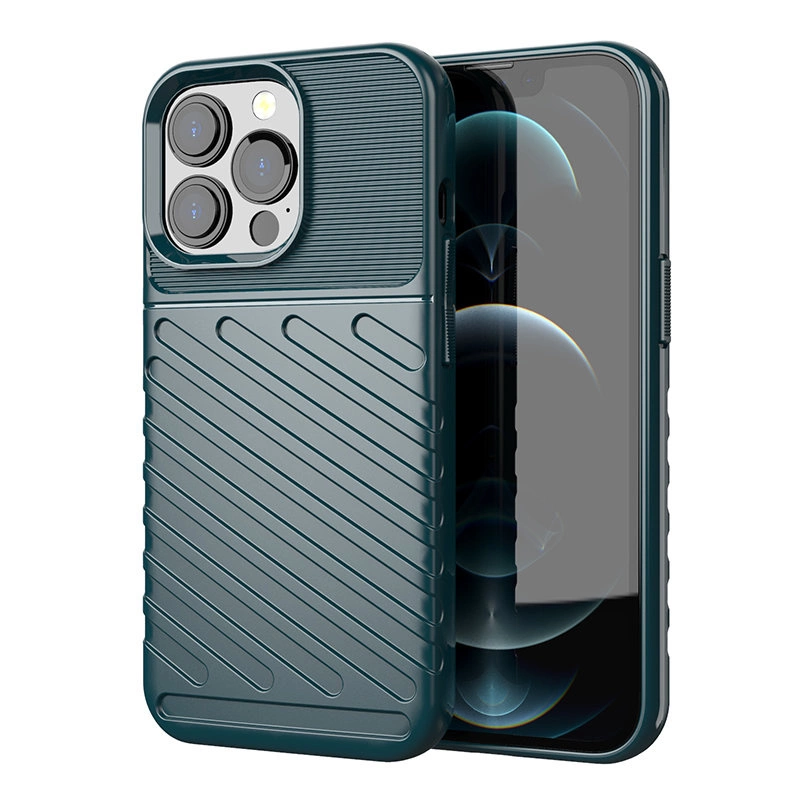 Thunder Case Flexible Tough Rugged Cover Tpu Case For Green Kryt iPhone 13 Pro
