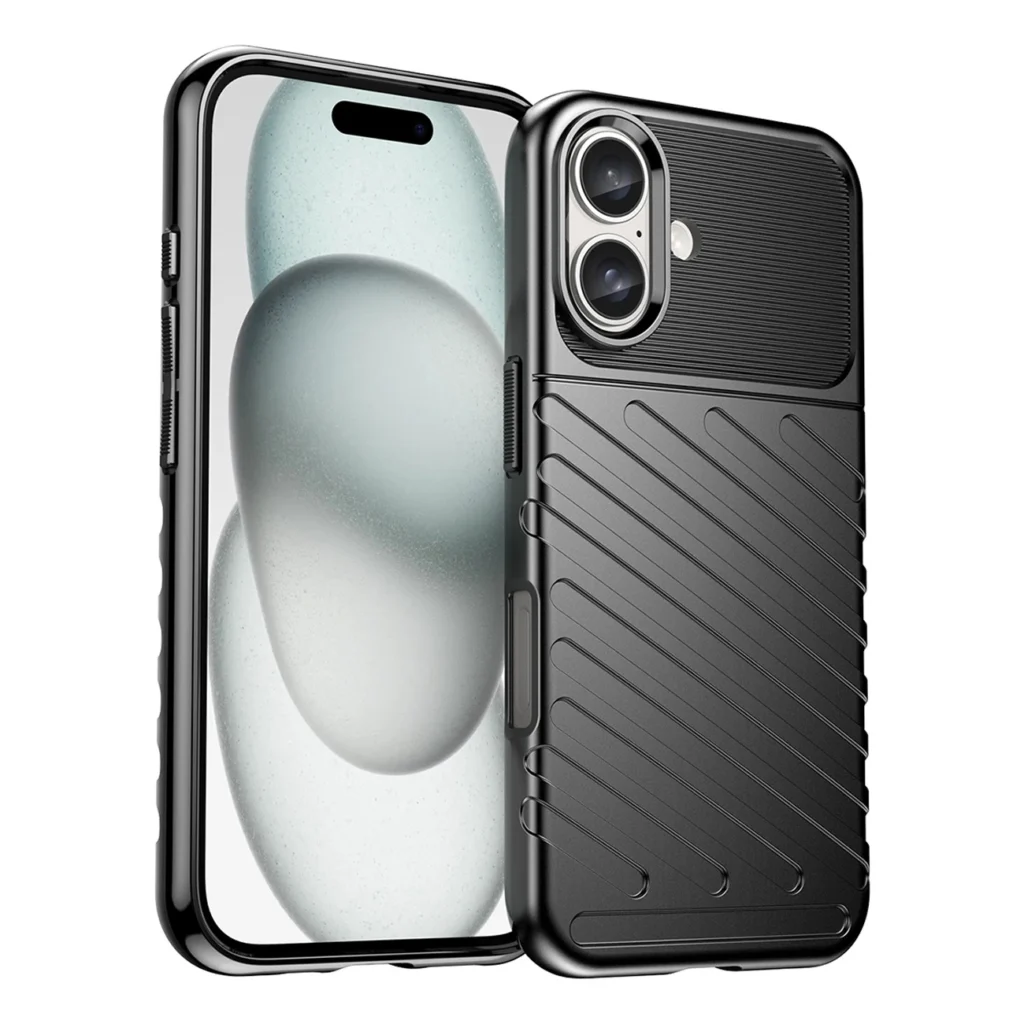 Thunder Case Silicone Case Black Kryt iPhone 16