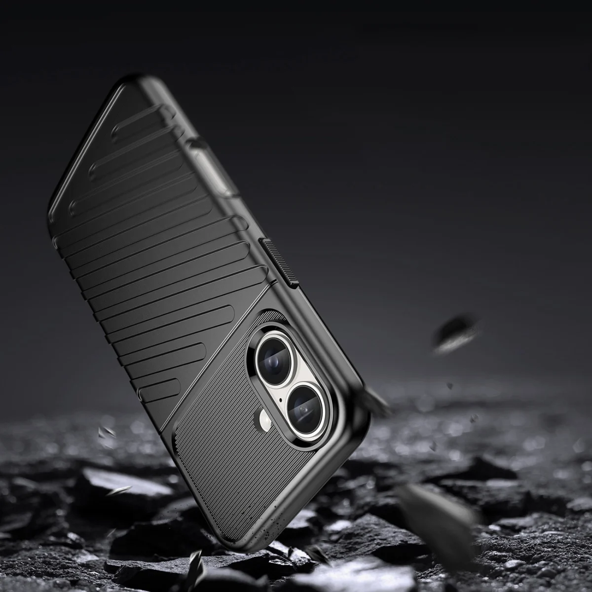 Thunder Silicone Case Black Kryt iPhone 16 Plus